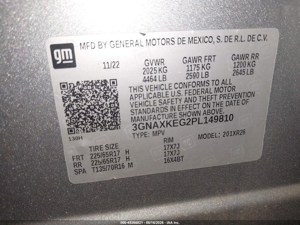 3GNAXKEG2PL149810 2023 CHEVROLET EQUINOX photo no. 9