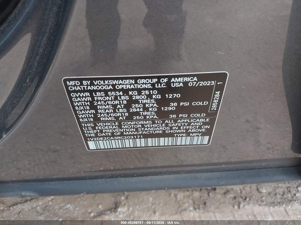 1V2DE2CA3RC203171 2024 VOLKSWAGEN ATLAS CROSS SPORT photo no. 9