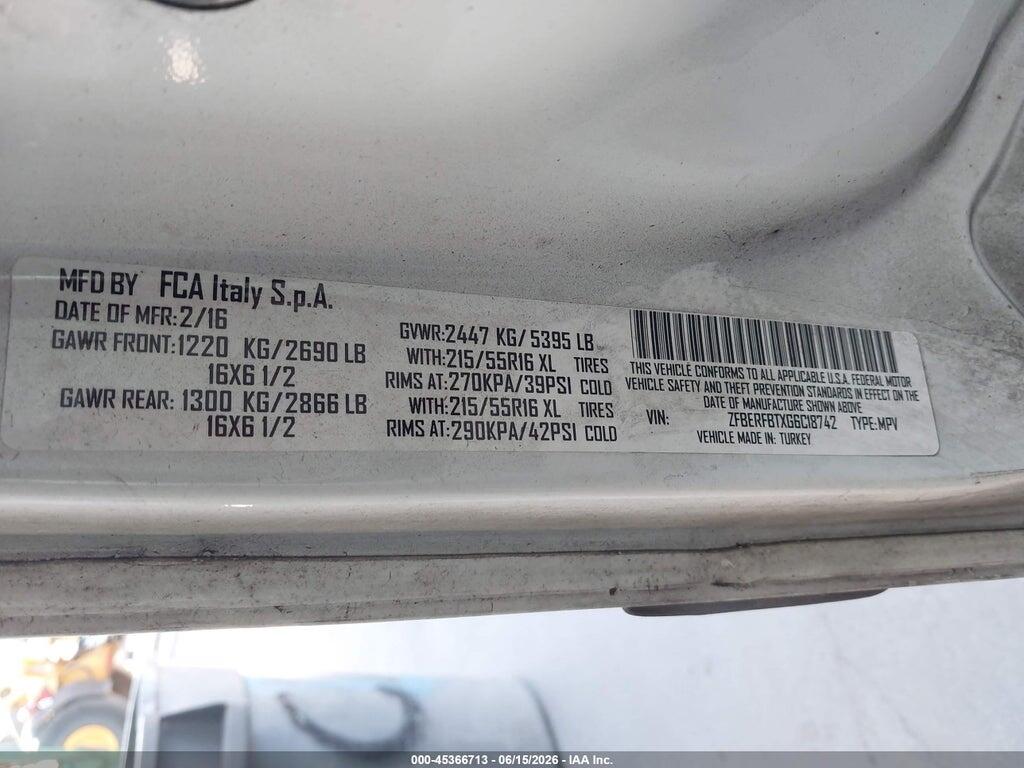 ZFBERFBTXG6C18742 2016 RAM PROMASTER CITY photo no. 9