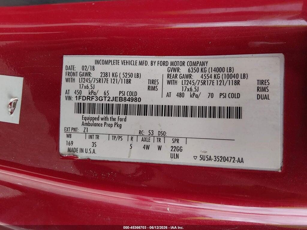 1FDRF3GT2JEB84980 2018 FORD F-350 CHASSIS photo no. 8