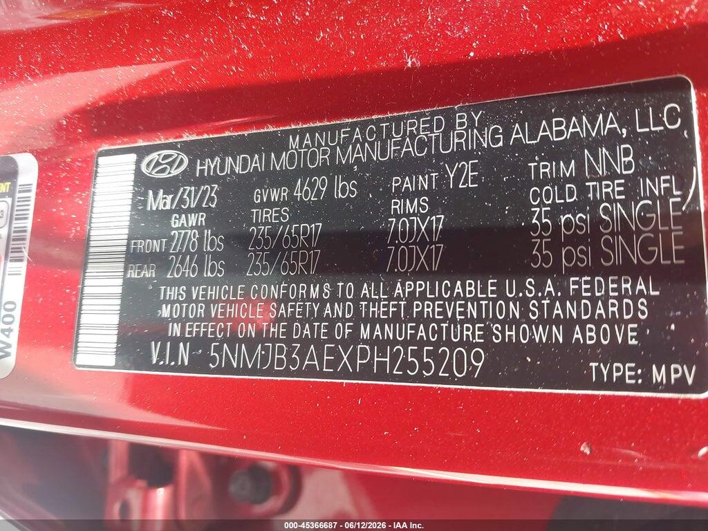 5NMJB3AEXPH255209 2023 HYUNDAI TUCSON photo no. 9