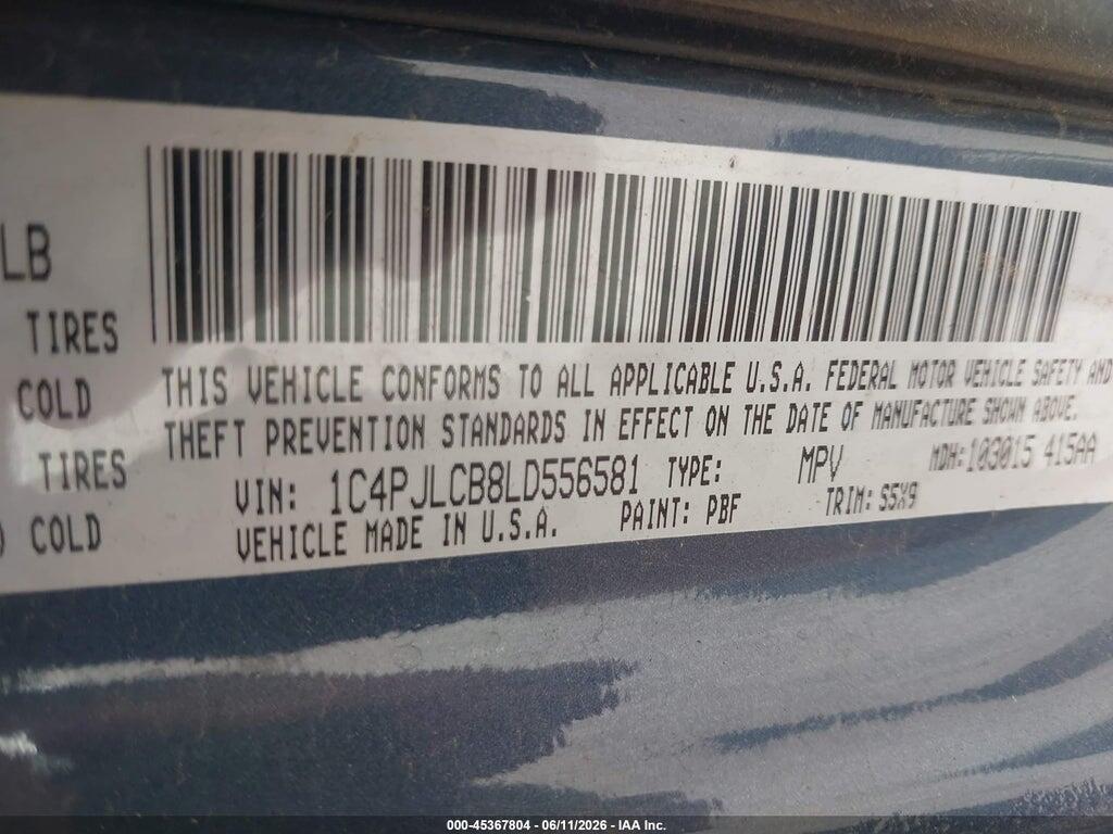 1C4PJLCB8LD556581 2020 JEEP CHEROKEE photo no. 9
