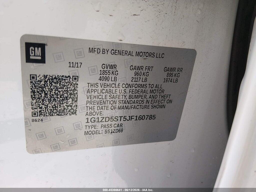 1G1ZD5ST5JF160785 2018 CHEVROLET MALIBU photo no. 9