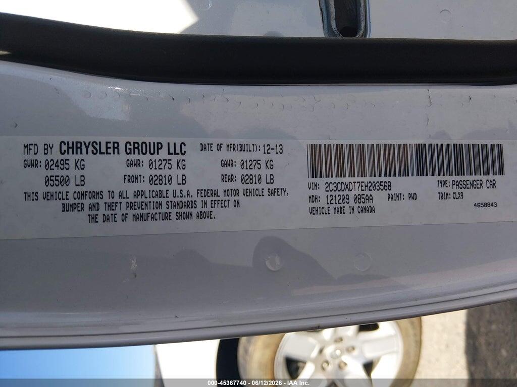 2C3CDXDT7EH203568 2014 DODGE CHARGER photo no. 9