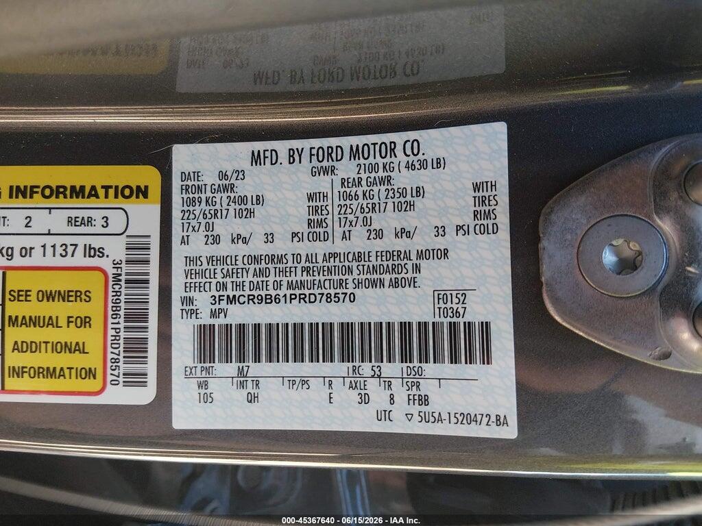 3FMCR9B61PRD78570 2023 FORD BRONCO SPORT photo no. 9