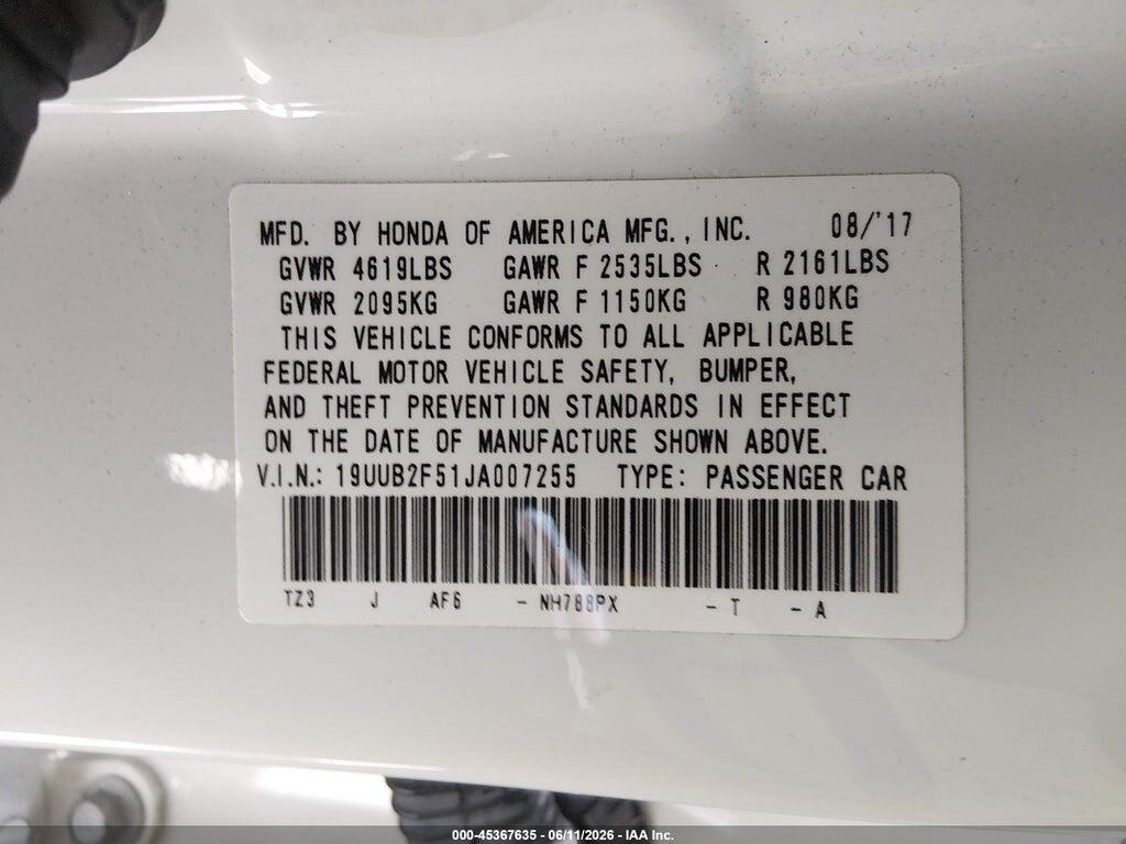19UUB2F51JA007255 2018 ACURA TLX photo no. 9