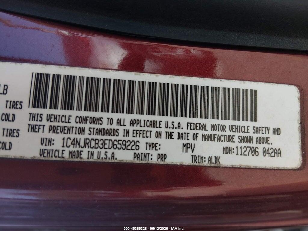 1C4NJRCB3ED659226 2014 JEEP PATRIOT photo no. 9
