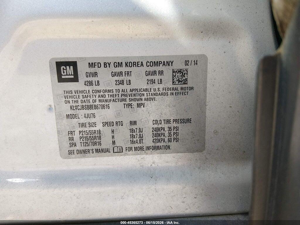KL4CJBSB8EB670616 2014 BUICK ENCORE photo no. 9