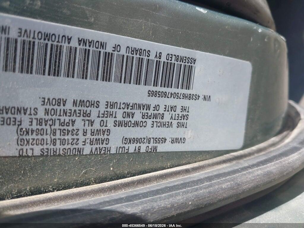 4S3BH675047605865 2004 SUBARU OUTBACK photo no. 9