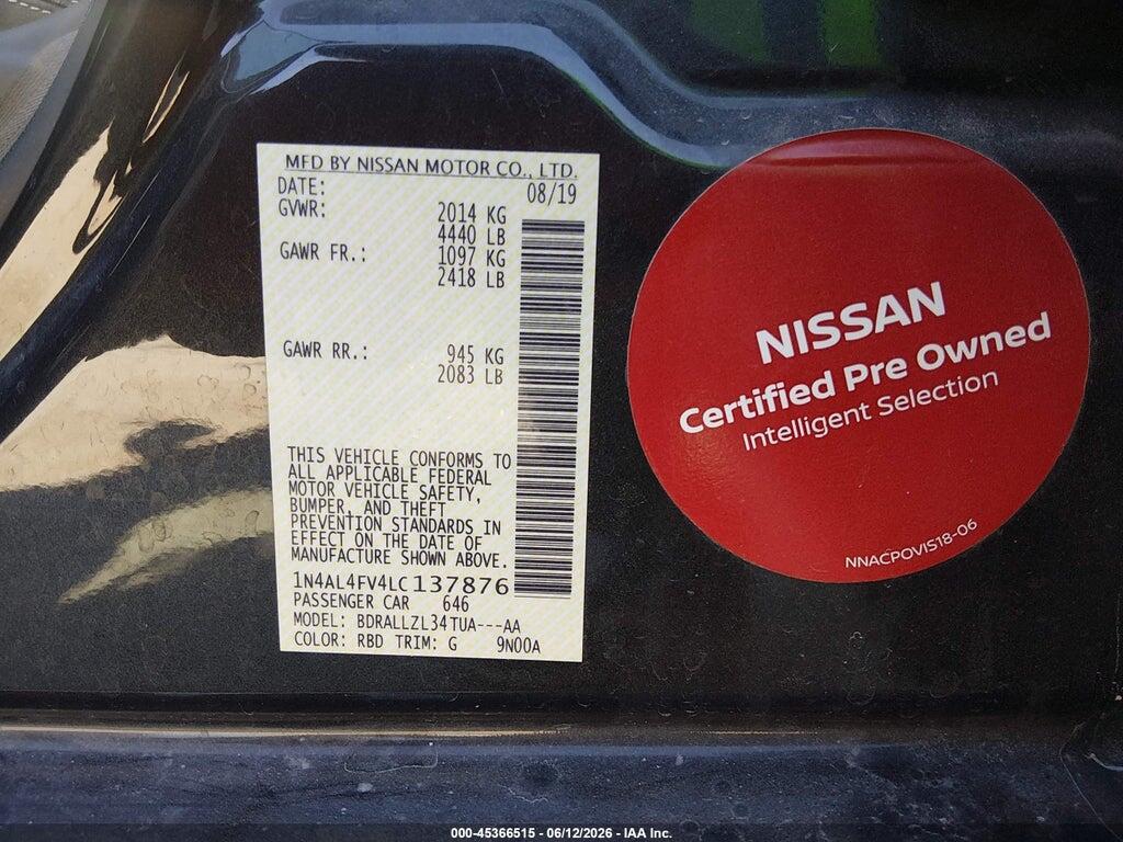 1N4AL4FV4LC137876 2020 NISSAN ALTIMA photo no. 9