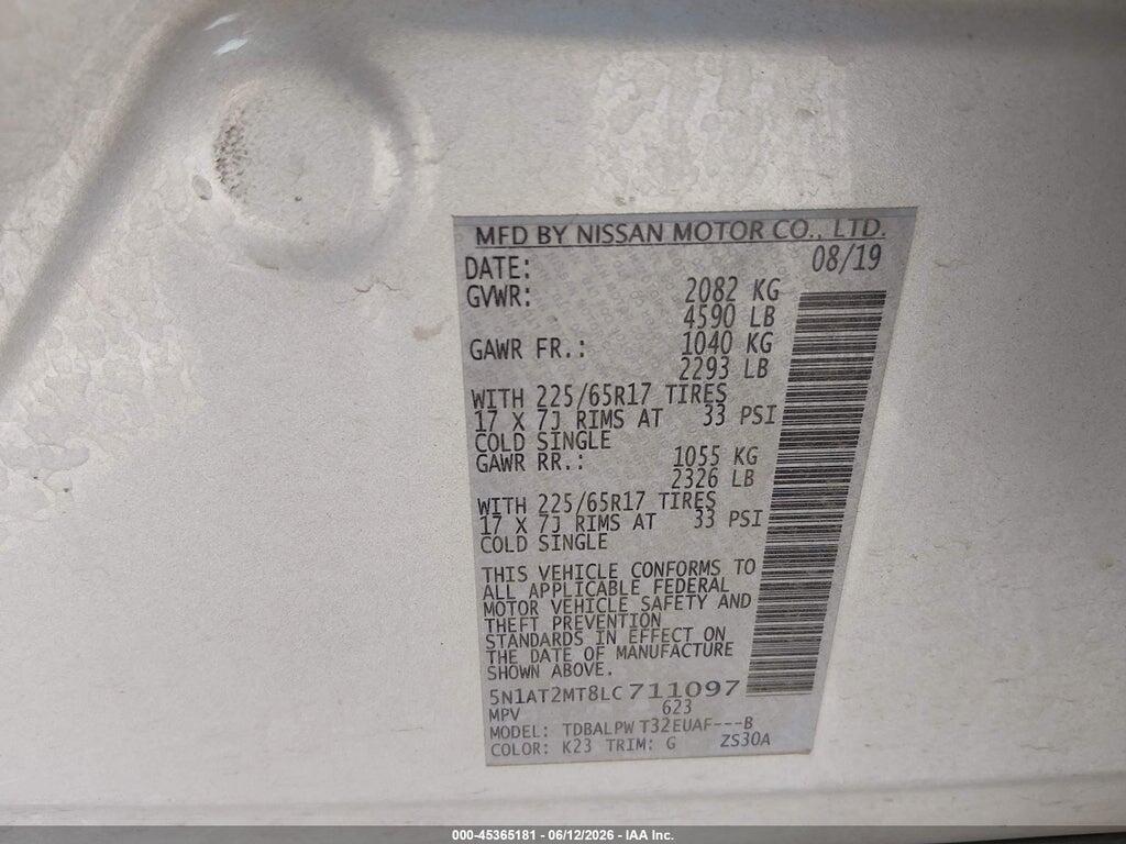 5N1AT2MT8LC711097 2020 NISSAN ROGUE photo no. 9
