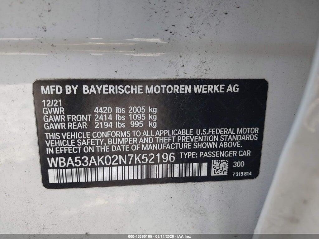 WBA53AK02N7K52196 2022 BMW 228 GRAN COUPE photo no. 9