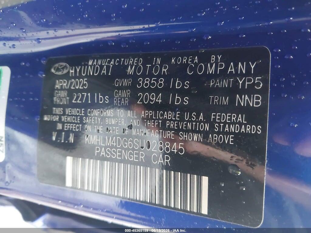 KMHLM4DG6SU028845 2025 HYUNDAI ELANTRA photo no. 9