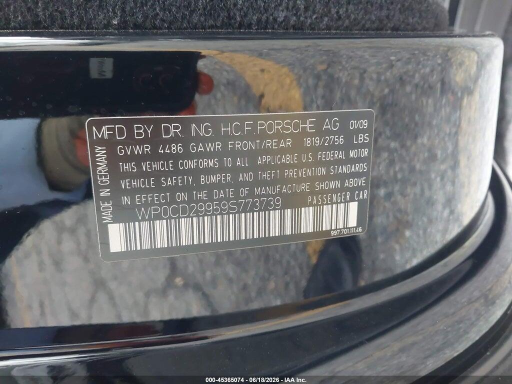 WP0CD29959S773739 2009 PORSCHE 911 photo no. 9