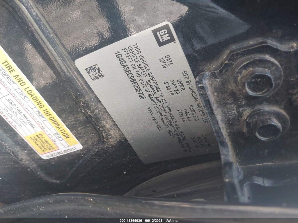 1G4GA5EC9BF255706 2011 BUICK LACROSSE photo no. 9