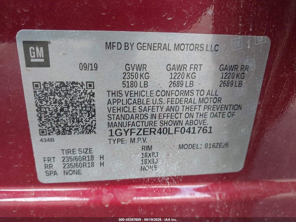 1GYFZER40LF041761 2020 CADILLAC XT4 photo no. 9