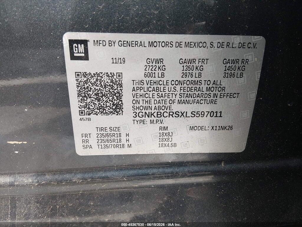 3GNKBCRSXLS597011 2020 CHEVROLET BLAZER photo no. 9