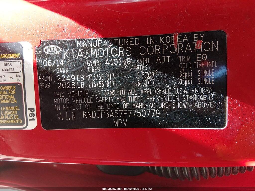 KNDJP3A57F7750779 2015 KIA SOUL photo no. 9