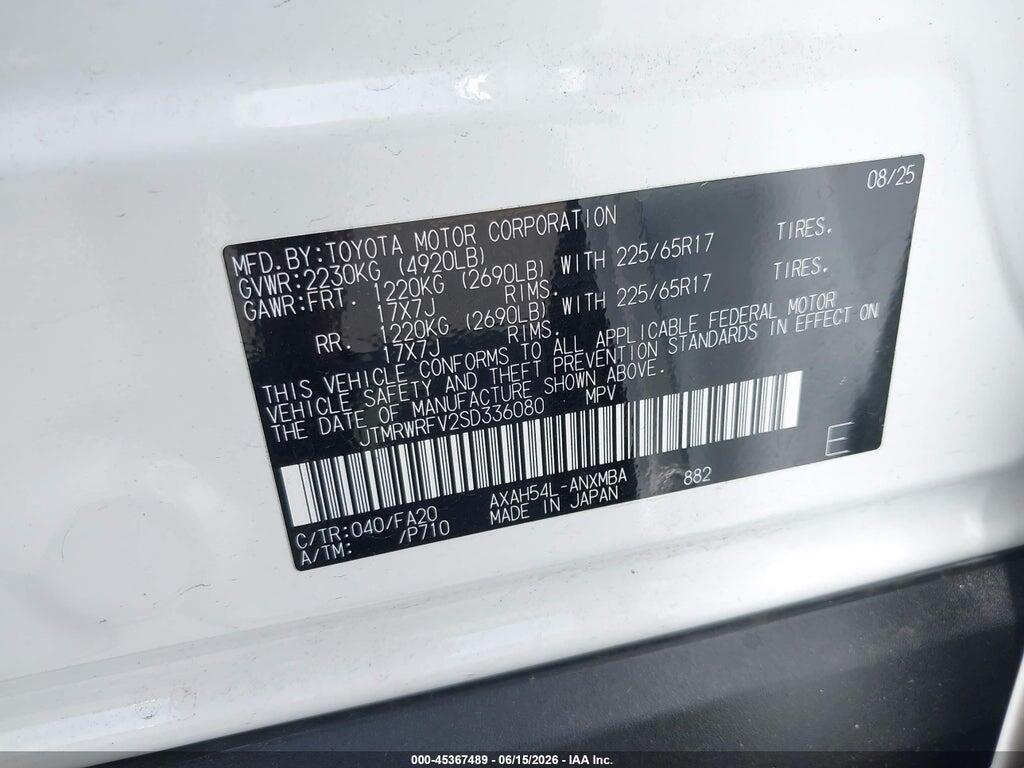 JTMRWRFV2SD336080 2025 TOYOTA RAV4 HYBRID photo no. 9