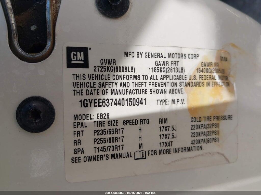1GYEE637440150941 2004 CADILLAC SRX photo no. 9