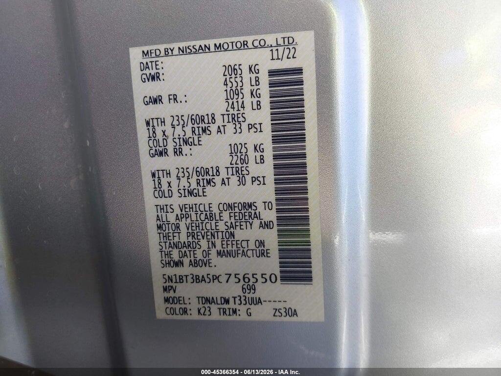 5N1BT3BA5PC756550 2023 NISSAN ROGUE photo no. 9