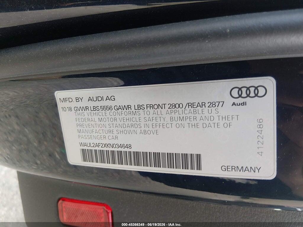 WAUL2AF2XKN034648 2019 AUDI A6 photo no. 9