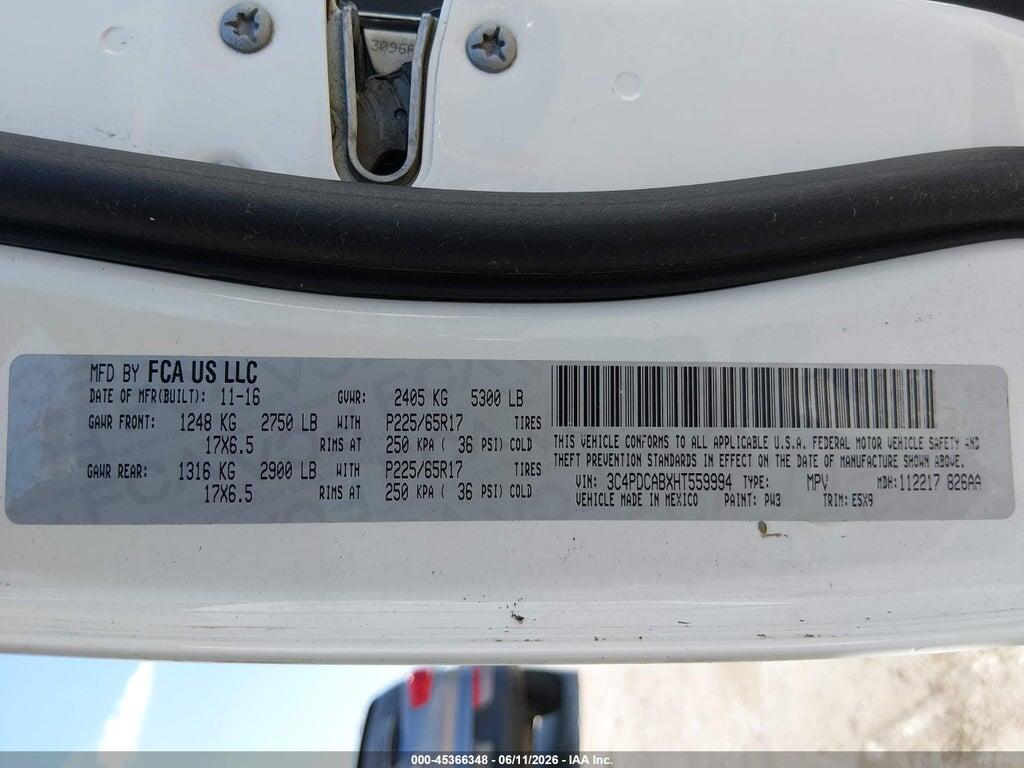 3C4PDCABXHT559994 2017 DODGE JOURNEY photo no. 9