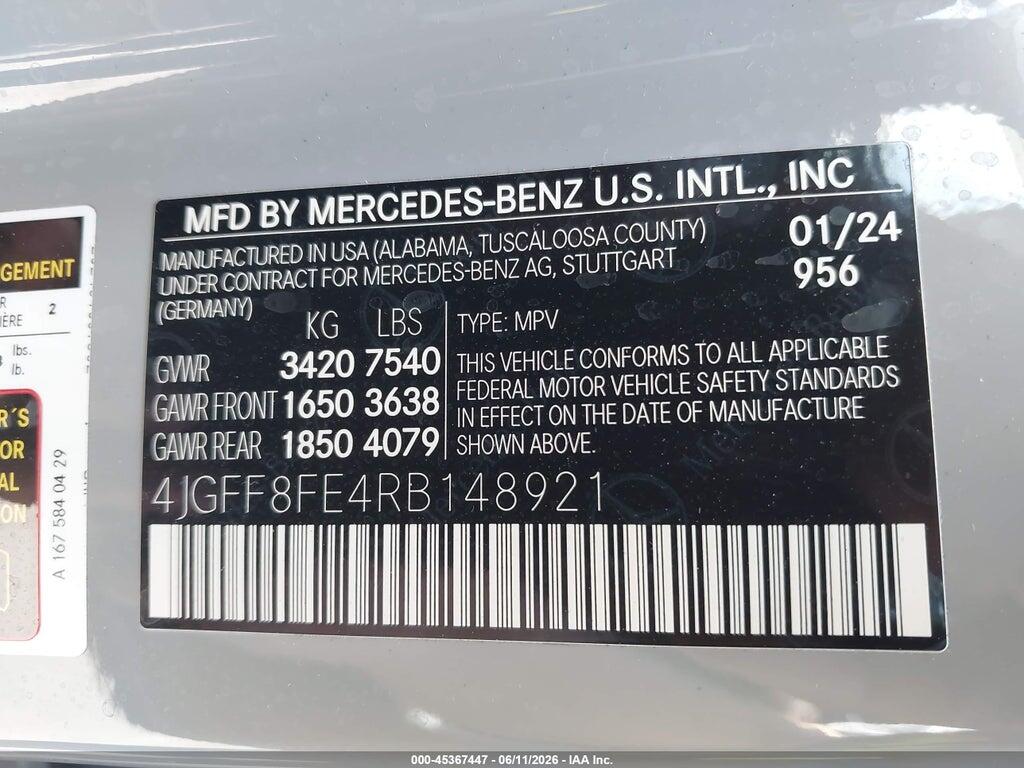 4JGFF8FE4RB148921 2024 MERCEDES-BENZ GLS 580 photo no. 9