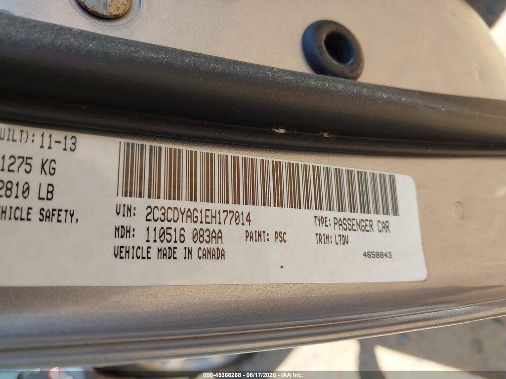 2C3CDYAG1EH177014 2014 DODGE CHALLENGER photo no. 9