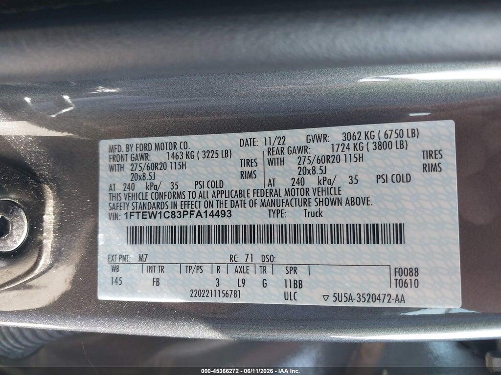 1FTEW1C83PFA14493 2023 FORD F-150 photo no. 9
