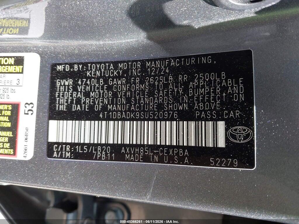 4T1DBADK9SU520976 2025 TOYOTA CAMRY photo no. 9