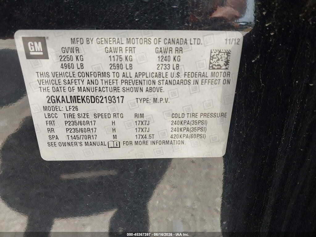 2GKALMEK6D6219317 2013 GMC TERRAIN photo no. 9