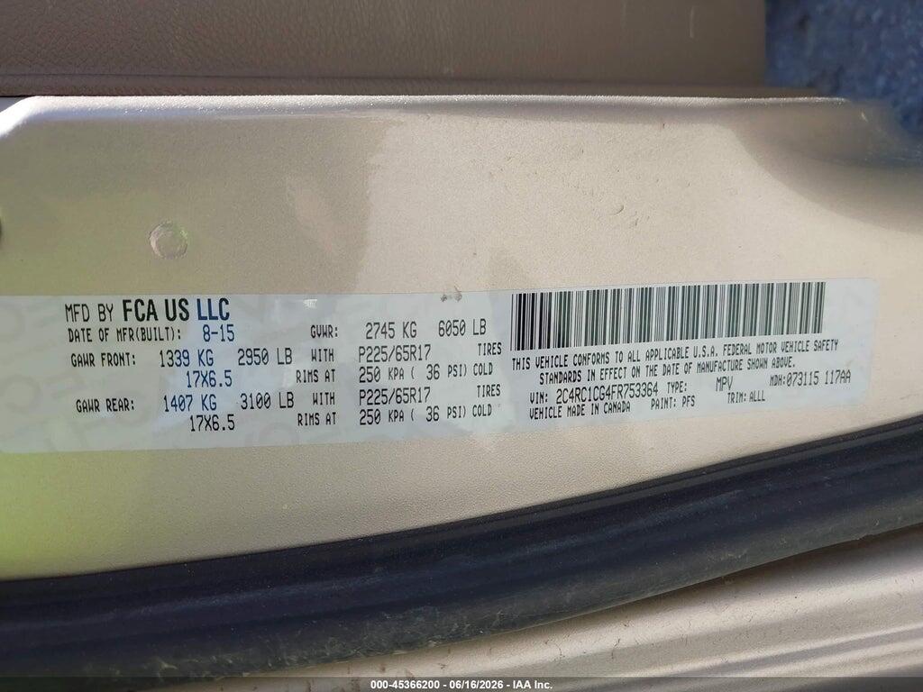 2C4RC1CG4FR753364 2015 CHRYSLER TOWN & COUNTRY photo no. 9
