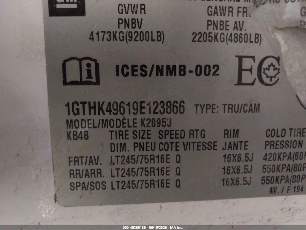 1GTHK49619E123866 2009 GMC SIERRA 2500HD photo no. 9