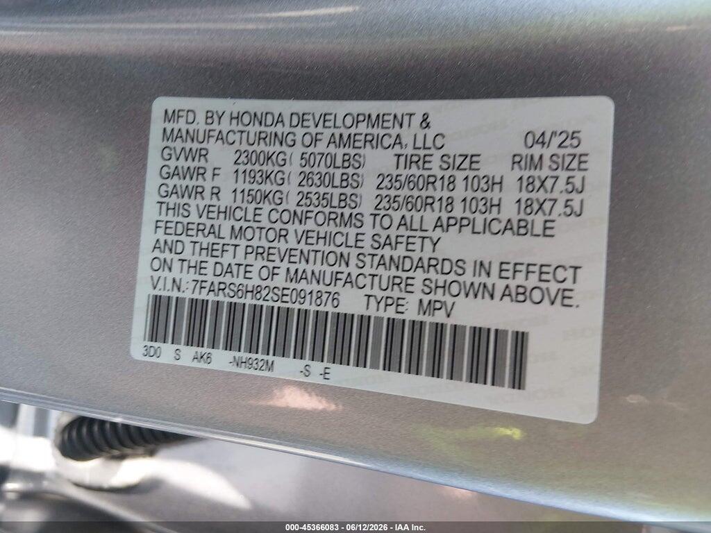 7FARS6H82SE091876 2025 HONDA CR-V HYBRID photo no. 9