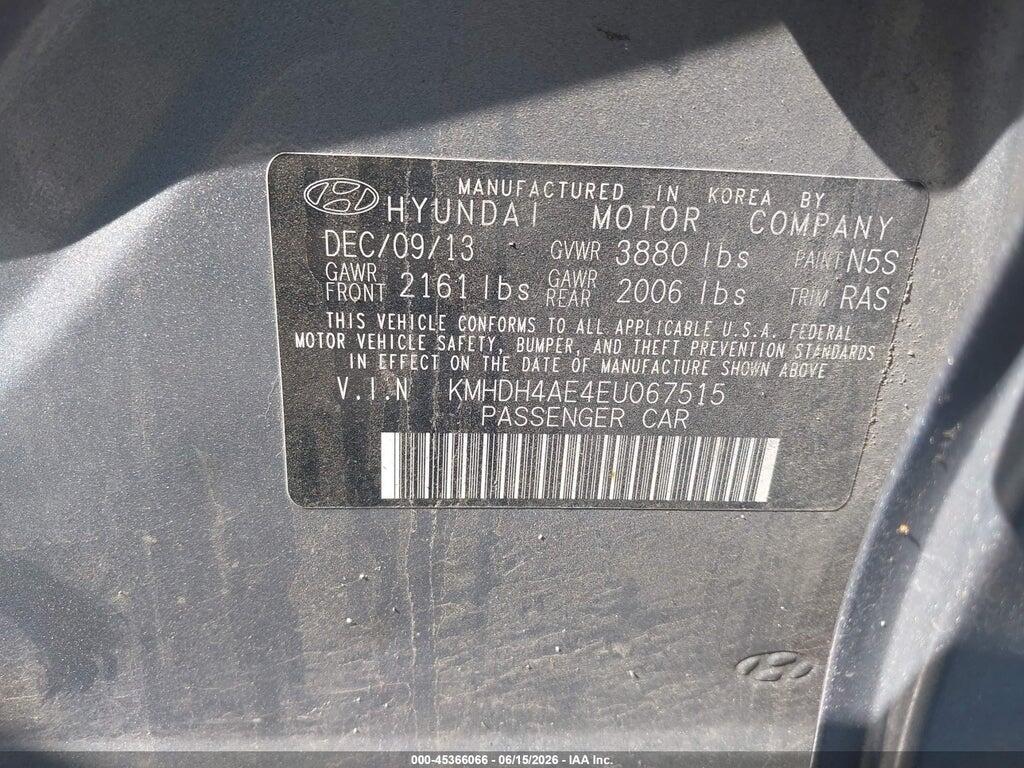 KMHDH4AE4EU067515 2014 HYUNDAI ELANTRA photo no. 9