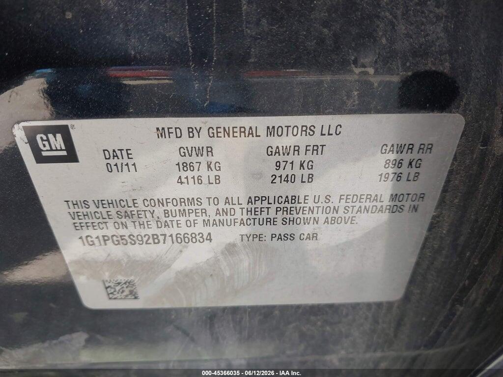 1G1PG5S92B7166834 2011 CHEVROLET CRUZE photo no. 9