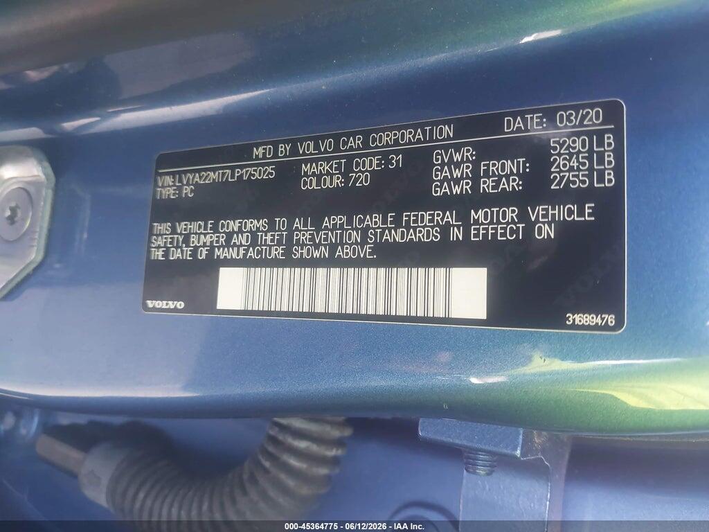 LVYA22MT7LP175025 2020 VOLVO S90 photo no. 9