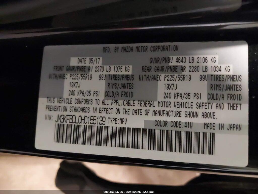 JM3KFBDL0H0155139 2017 MAZDA CX-5 photo no. 9