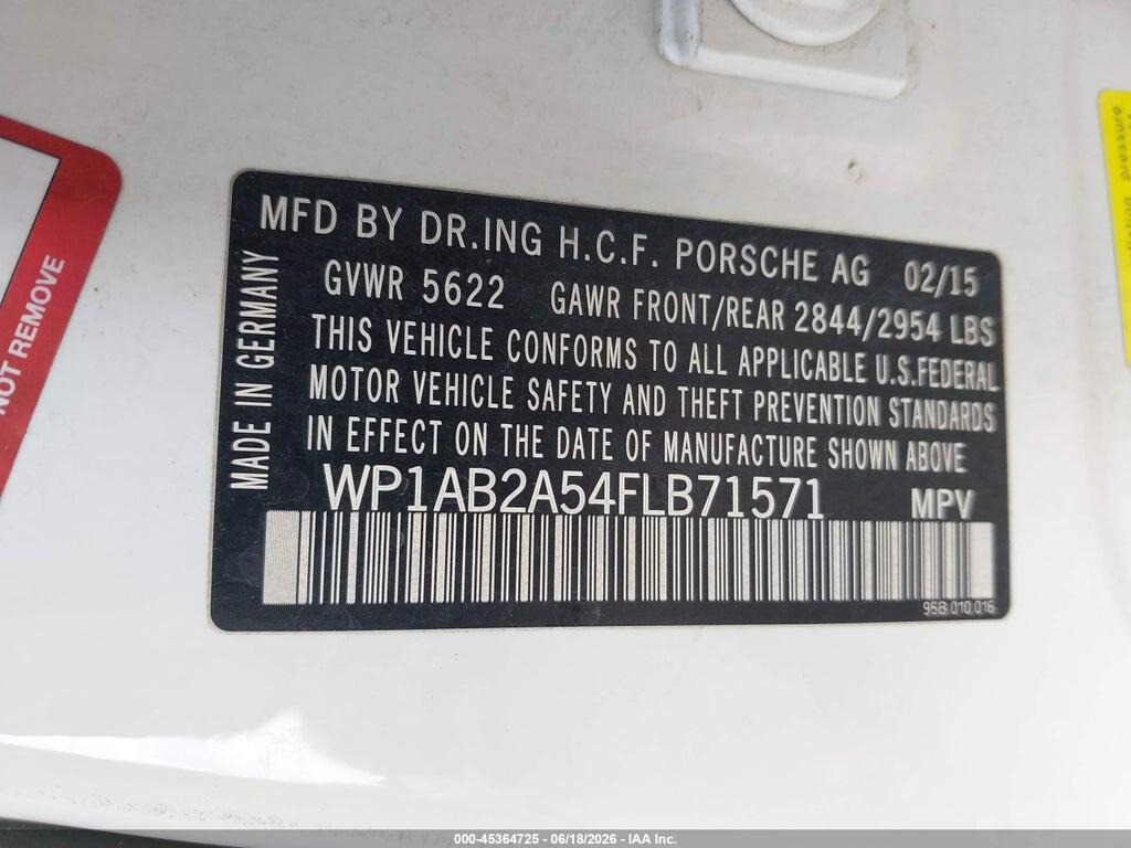 WP1AB2A54FLB71571 2015 PORSCHE MACAN photo no. 9