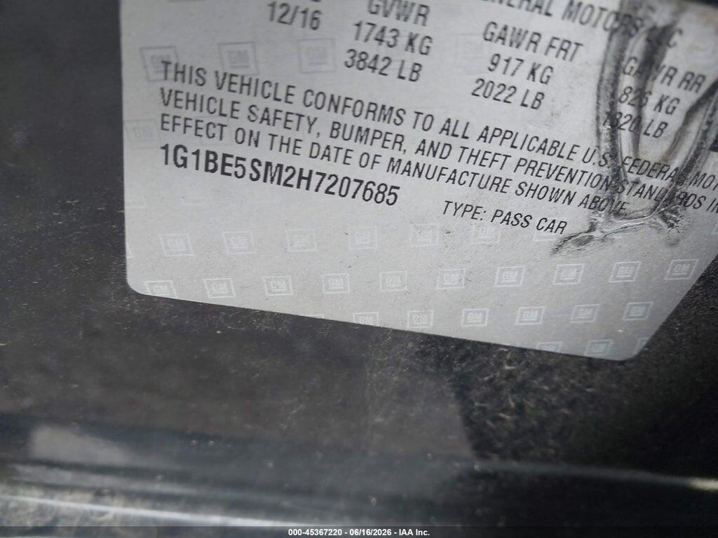 1G1BE5SM2H7207685 2017 CHEVROLET CRUZE photo no. 9