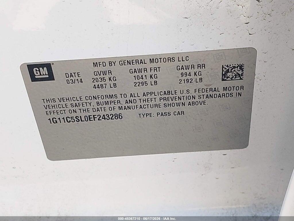 1G11C5SL0EF243286 2014 CHEVROLET MALIBU photo no. 9
