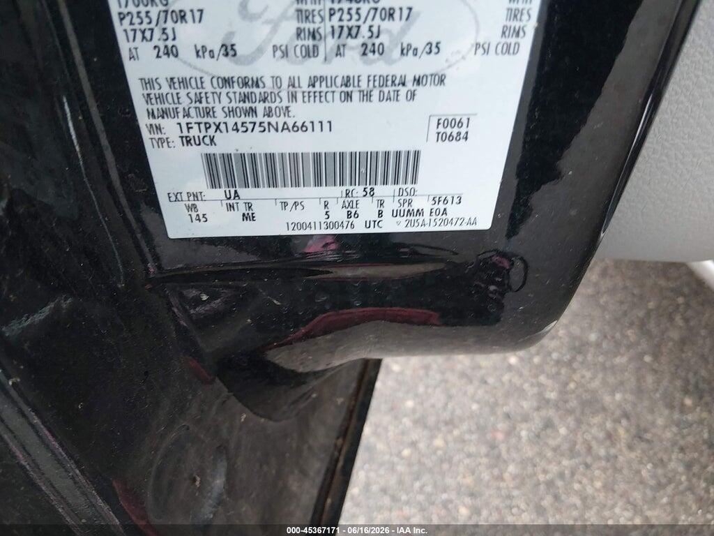 1FTPX14575NA66111 2005 FORD F-150 photo no. 9