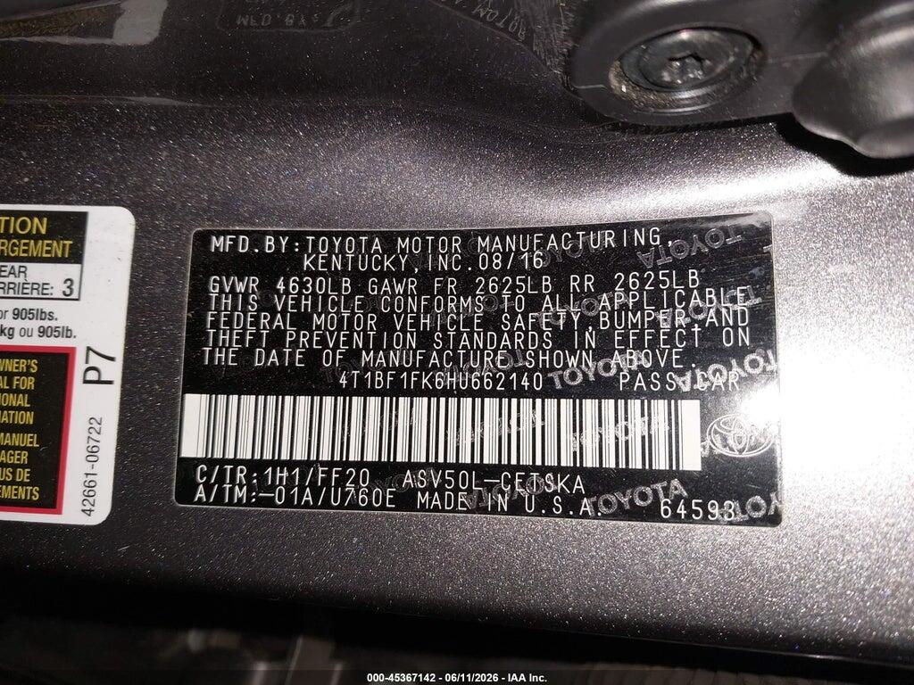 4T1BF1FK6HU662140 2017 TOYOTA CAMRY photo no. 9