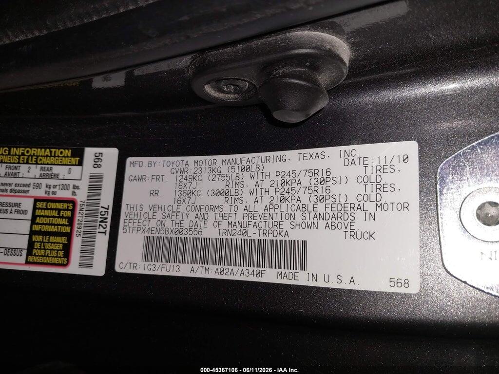 5TFPX4EN5BX003556 2011 TOYOTA TACOMA photo no. 9