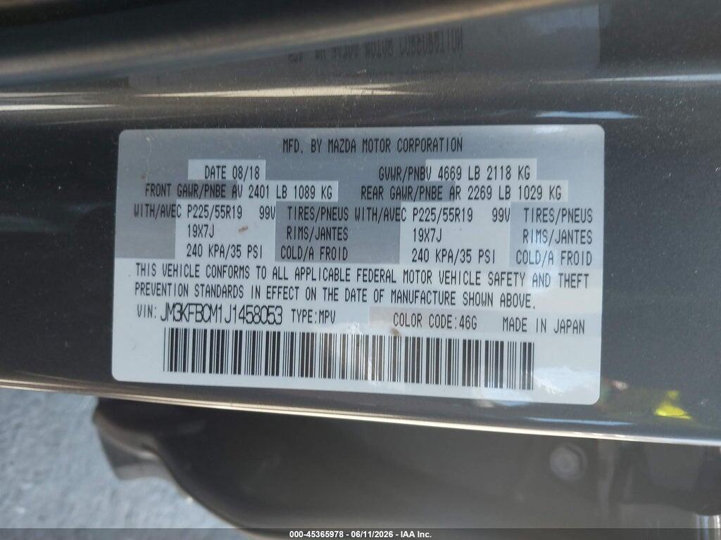 JM3KFBCM1J1458053 2018 MAZDA CX-5 photo no. 9