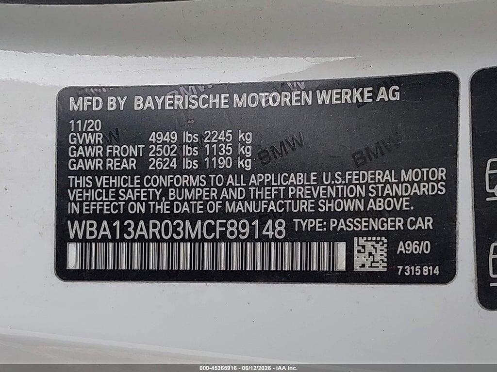 WBA13AR03MCF89148 2021 BMW M440I photo no. 9