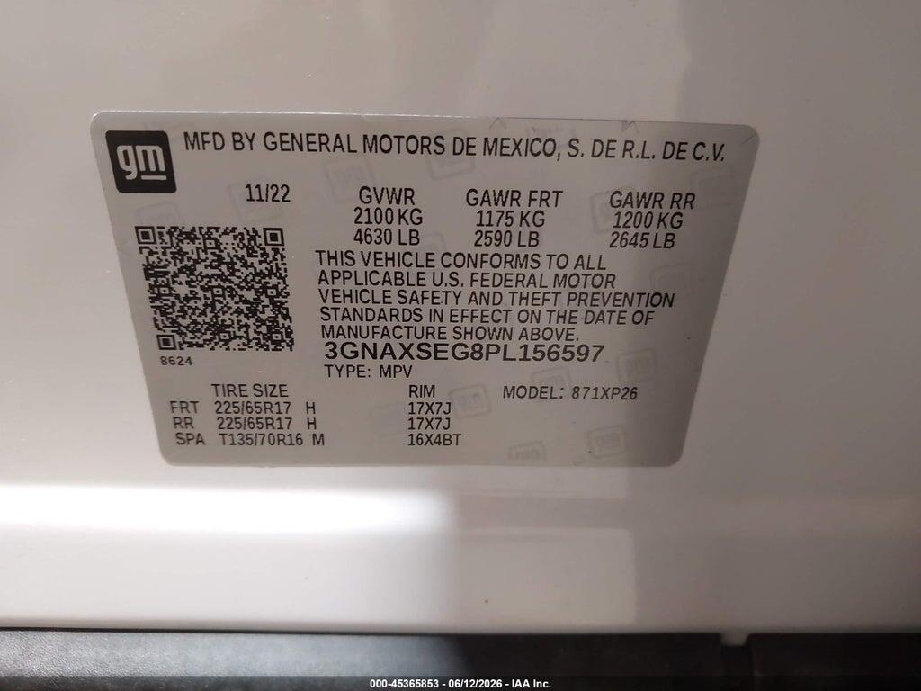 3GNAXSEG8PL156597 2023 CHEVROLET EQUINOX photo no. 9