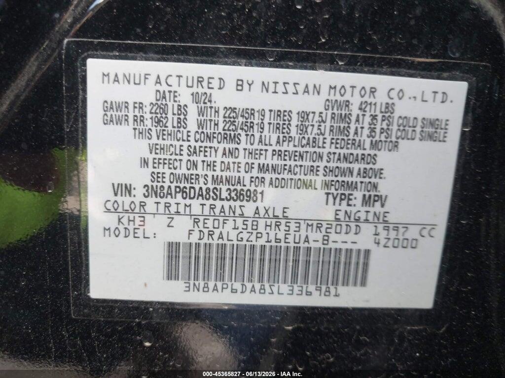 3N8AP6DA8SL336981 2025 NISSAN KICKS photo no. 9
