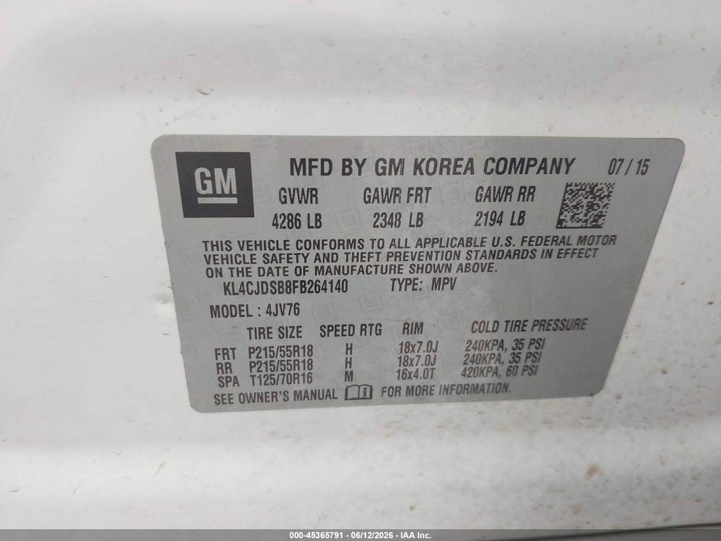 KL4CJDSB8FB264140 2015 BUICK ENCORE photo no. 9